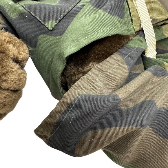 Vintage 1986 U.S. Army Camouflage Teddy Bear 20in With Dog Tags and  Boots READ - Picture 3 of 11